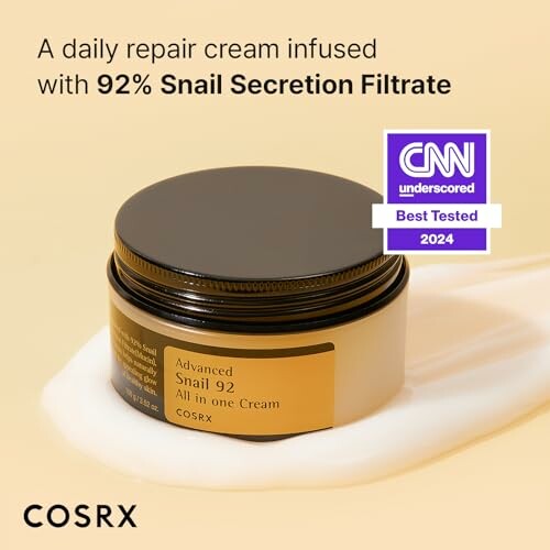 COSRX Advanced Snail 92 All in One Cream with CNN Best Tested 2024 badge