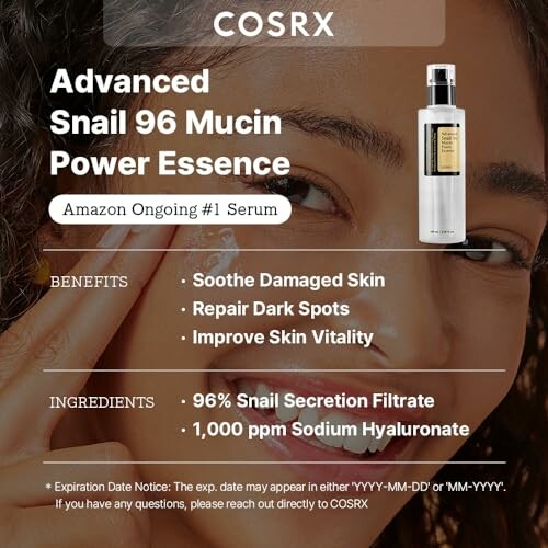 COSRX Advanced Snail 96 Mucin Power Essence benefits and ingredients.