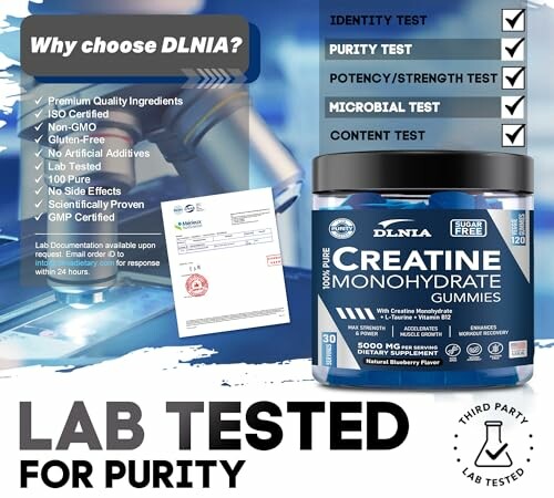 Creatine Monohydrate Gummies with Lab-Tested Purity